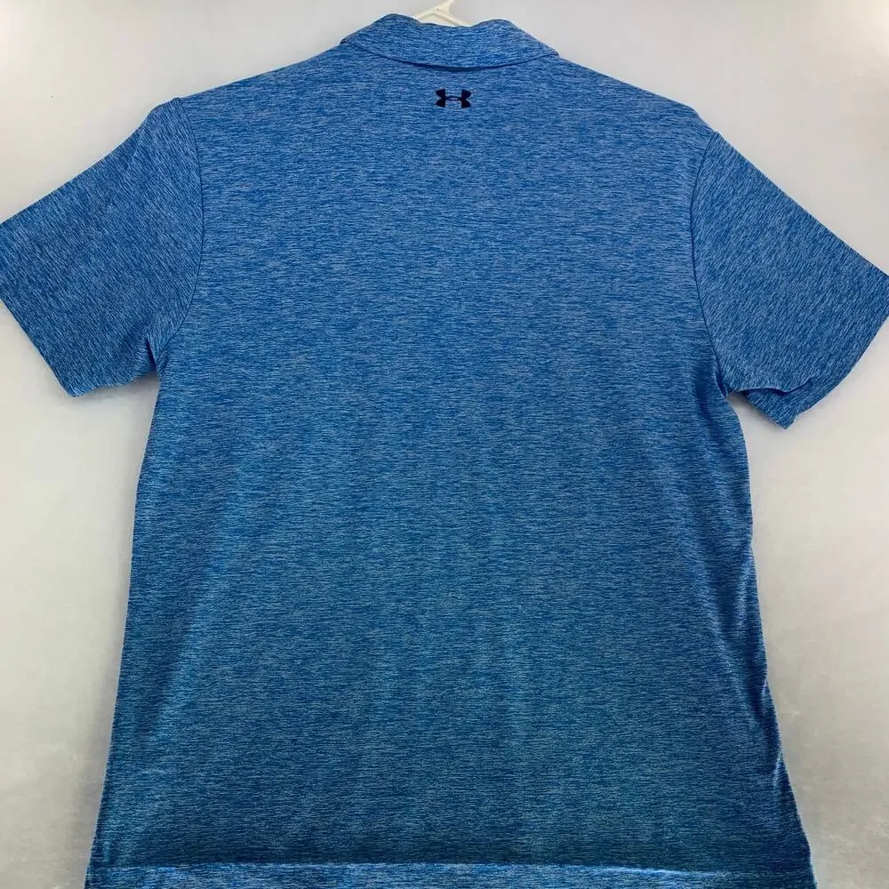 Under Armour Mens HeatGear Loose Fit Polo Heather Blue Size XL - Picture 2 of 11